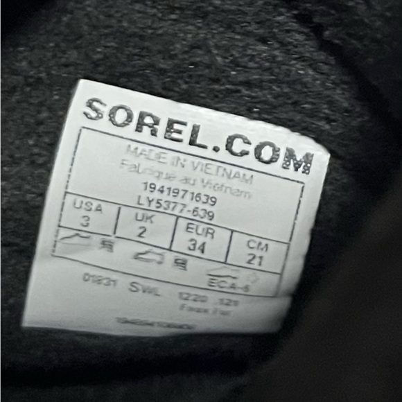 Sorel Fuchsia Rush Black Boots Sz.3 - Picture 9 of 9